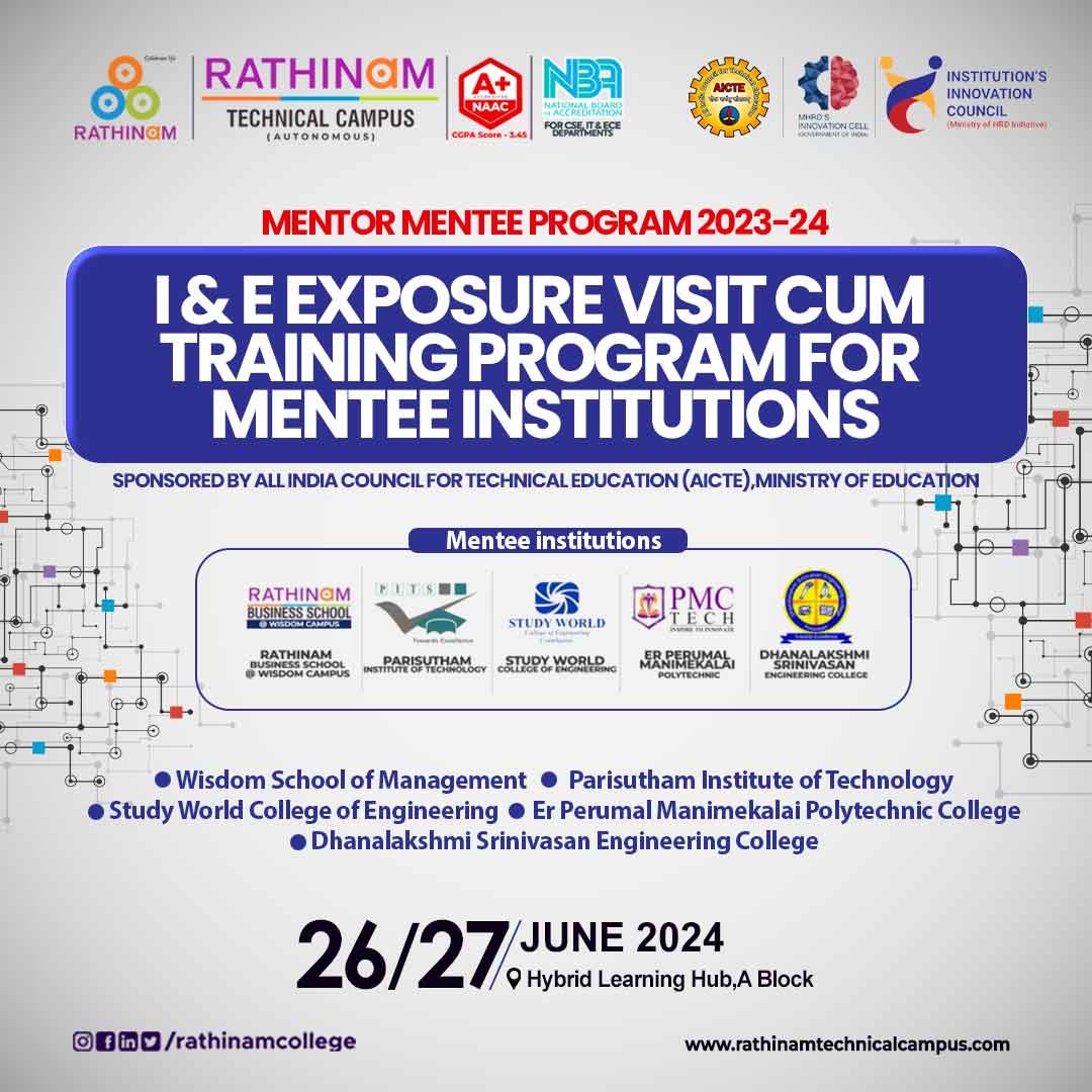 IIC Mentor Mentee program 2023-24-Exposure visit at Rathinam Technical Campus, Coimbatore